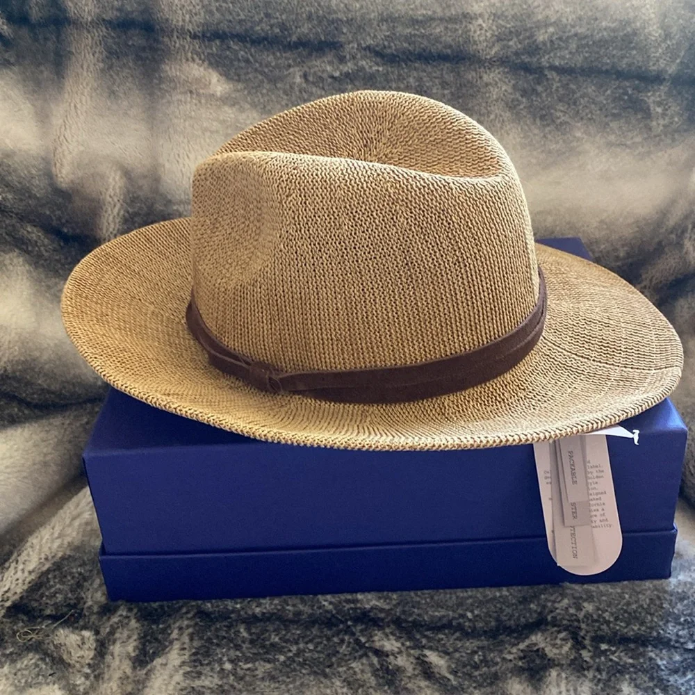 Wyeth Crafted From Finest Natural Materials Hat Brown Suede Accent New Hat